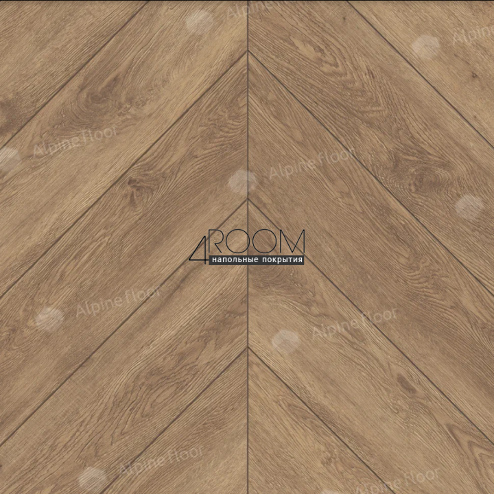 Каменно-полимерная замковая SPC плитка Alpine Floor Chevron Alpine Гевуина ECO 18-10 MC, 600х127мм, 5/0,55мм, 43 класс