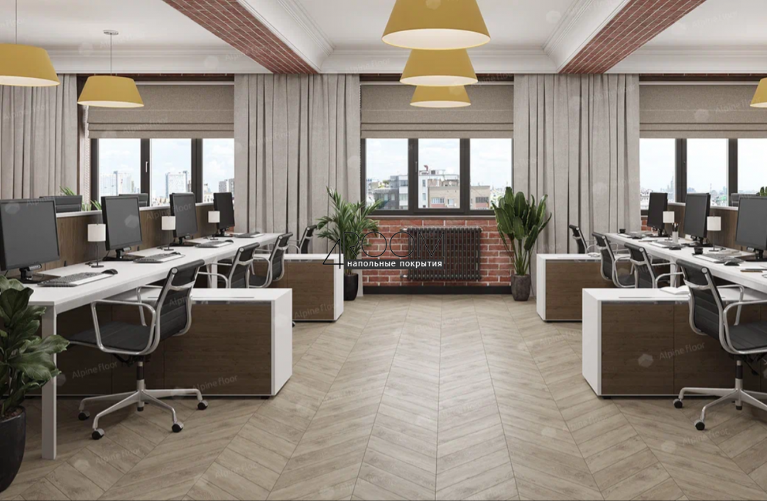 Каменно-полимерная замковая SPC плитка Alpine Floor Chevron Alpine Карите ECO 18-11 MC, 600х127мм, 5/0,55мм, 43 класс
