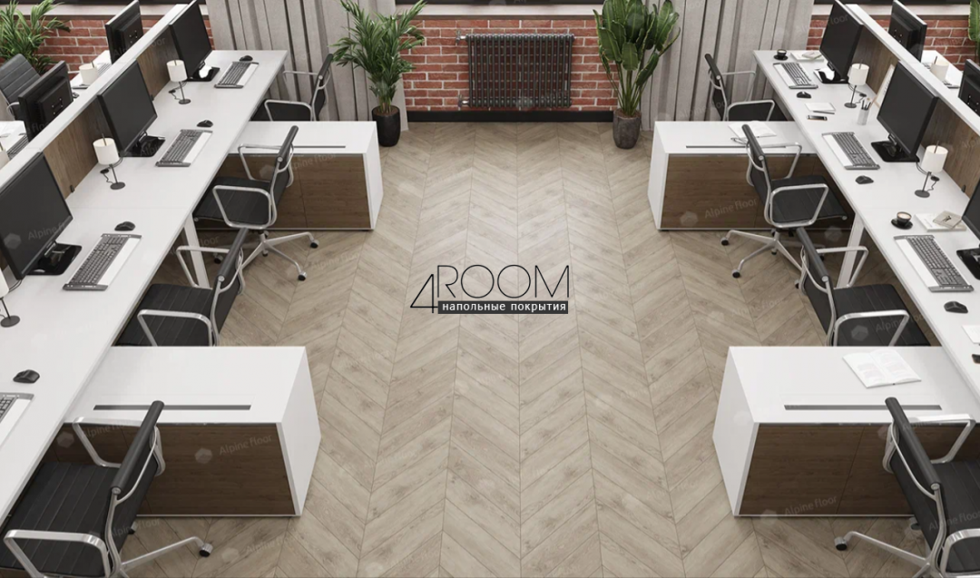Каменно-полимерная замковая SPC плитка Alpine Floor Chevron Alpine Карите ECO 18-11 MC, 600х127мм, 5/0,55мм, 43 класс