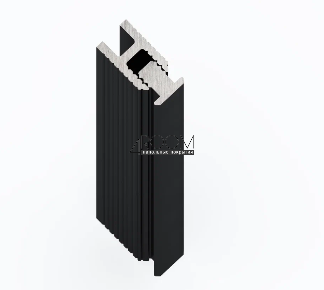 Теневая алюминиевая рейка под панели и керамогранит Laconistiq DUAL mini 6х10х3000мм, черный анодированный