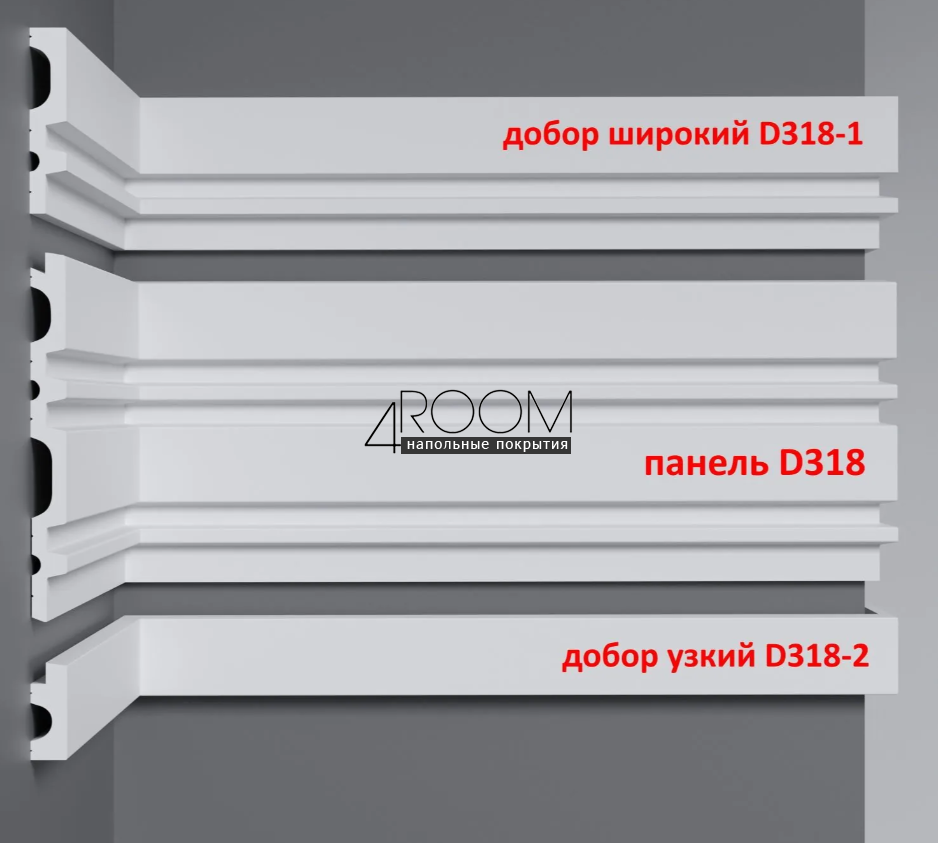 Завершающий молдинг к панели под покраску D318, DECOMASTER D318-1, 61х12х2900мм