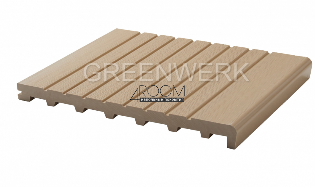 Ступень из ДПК Greenwerk Белый дуб, 320х24мм