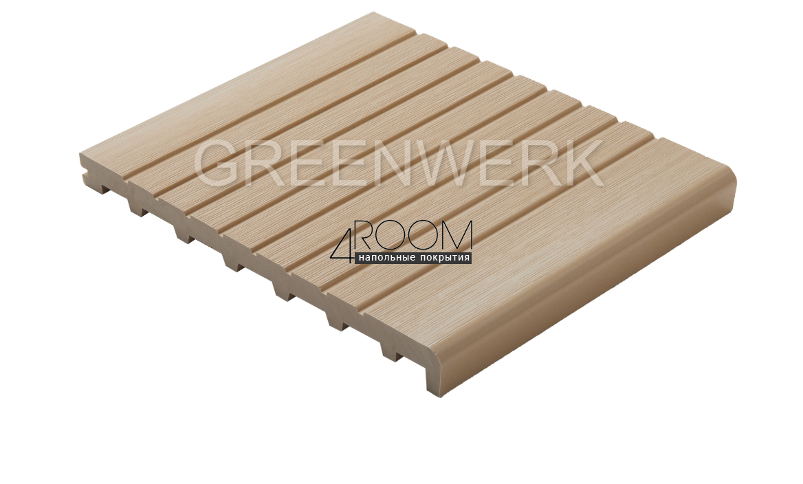 Ступень из ДПК Greenwerk Белый дуб, 320х24мм