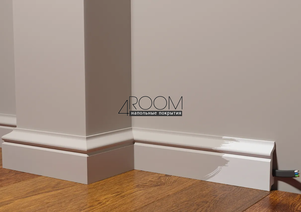 Плинтус из дюрополимера под покраску Decor-Dizayn DD122, 78х21х2000мм