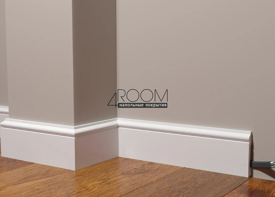 Плинтус из дюрополимера под покраску Decor-Dizayn DD005, 79х13х2000мм
