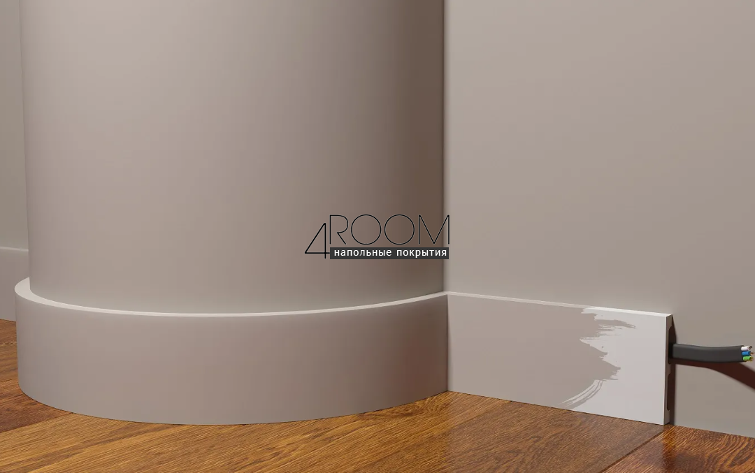 Гибкий плинтус из полиуретана под покраску Decor-Dizayn DD708F, 80х13х2000мм