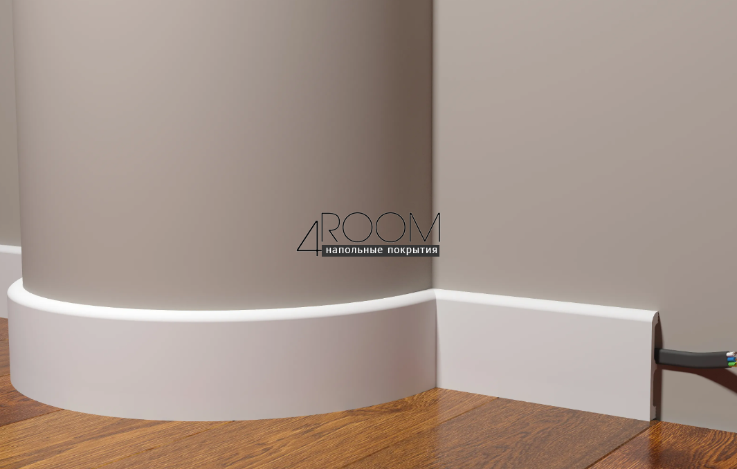 Гибкий плинтус из полиуретана под покраску Decor-Dizayn DD706F, 80х13х2000мм