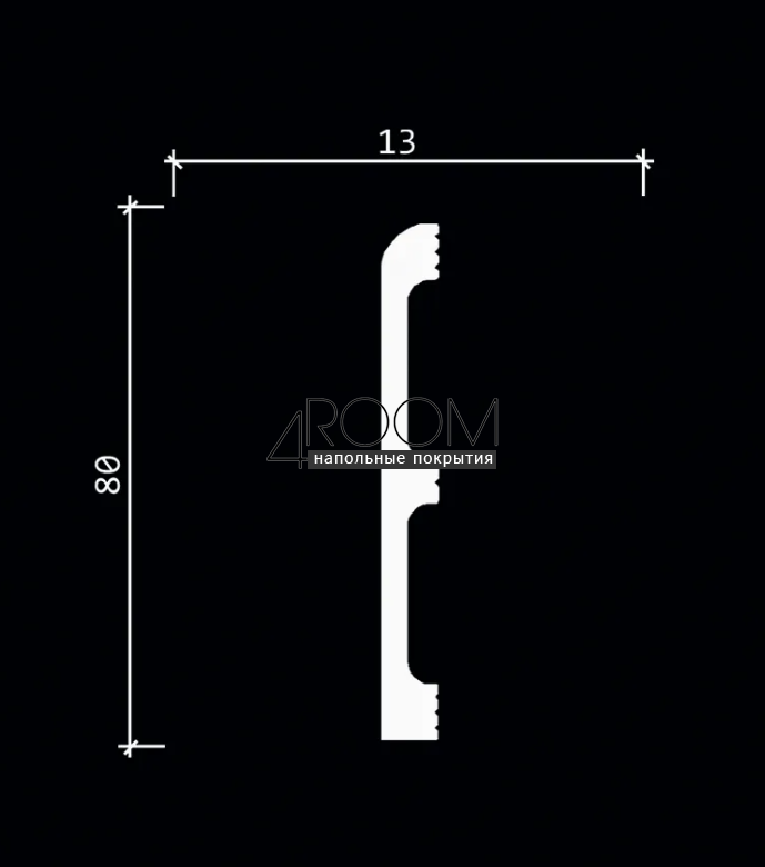 Гибкий плинтус из полиуретана под покраску Decor-Dizayn DD706F, 80х13х2000мм