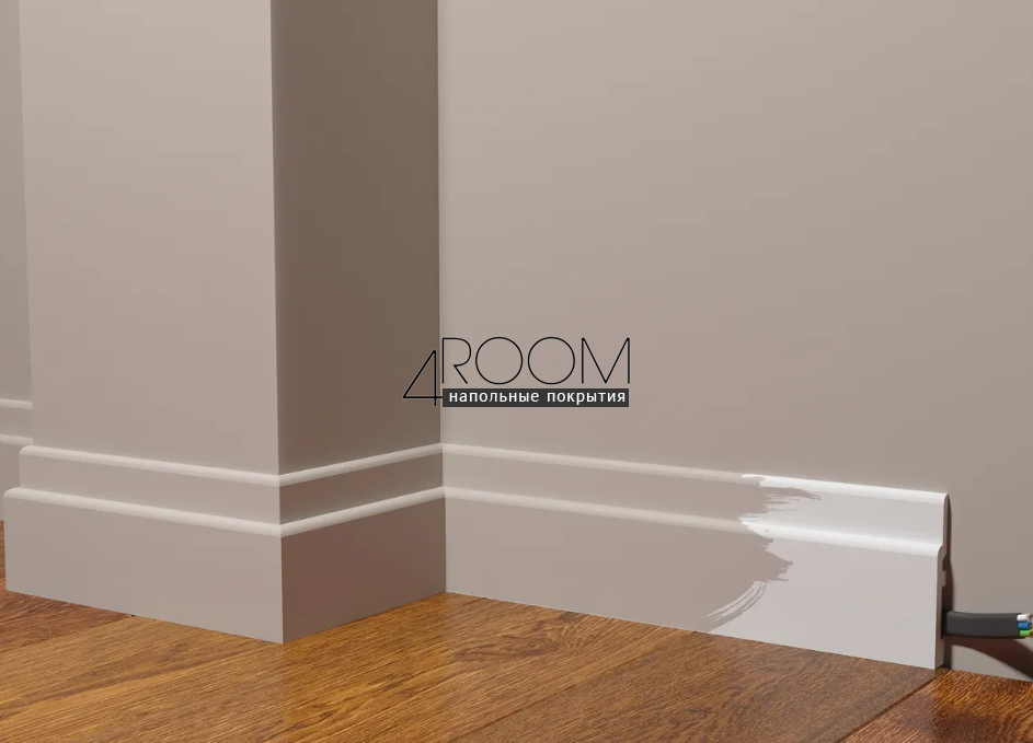 Плинтус из дюрополимера под покраску Decor-Dizayn DD703, 80х12х2000мм