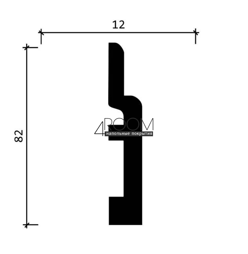 Плинтус из дюрополимера под покраску Decor-Dizayn DD703, 80х12х2000мм