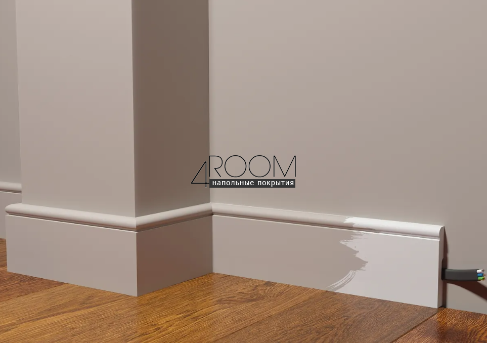 Плинтус из дюрополимера под покраску Decor-Dizayn DD49, 82х13х2000мм