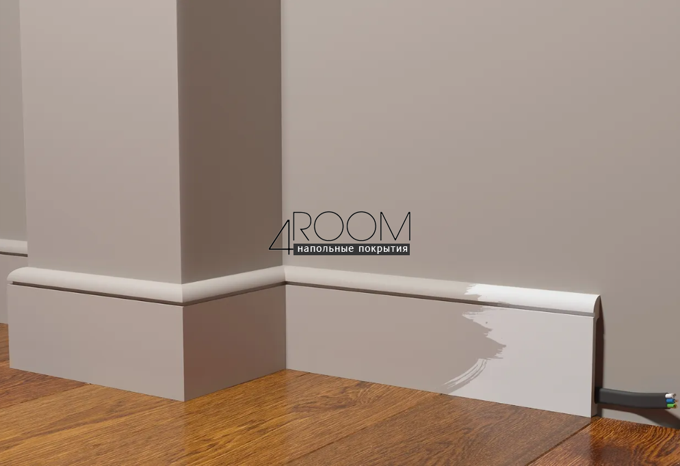 Плинтус из дюрополимера под покраску Decor-Dizayn DD715, 90х13х2000мм