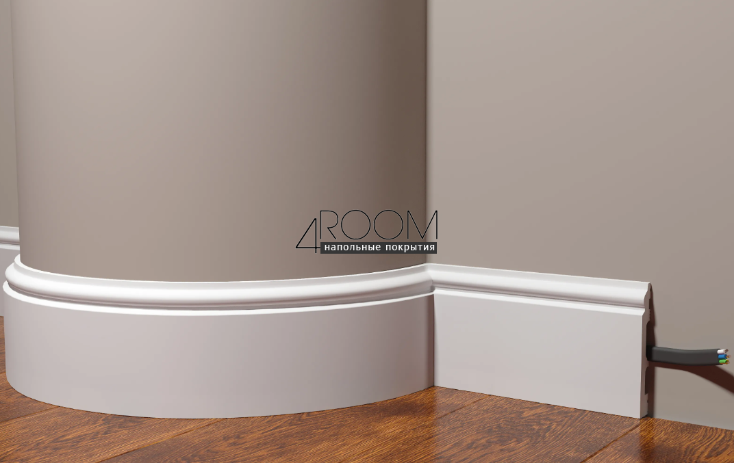 Гибкий плинтус из полиуретана под покраску Decor-Dizayn DD701F, 100х16х2000мм