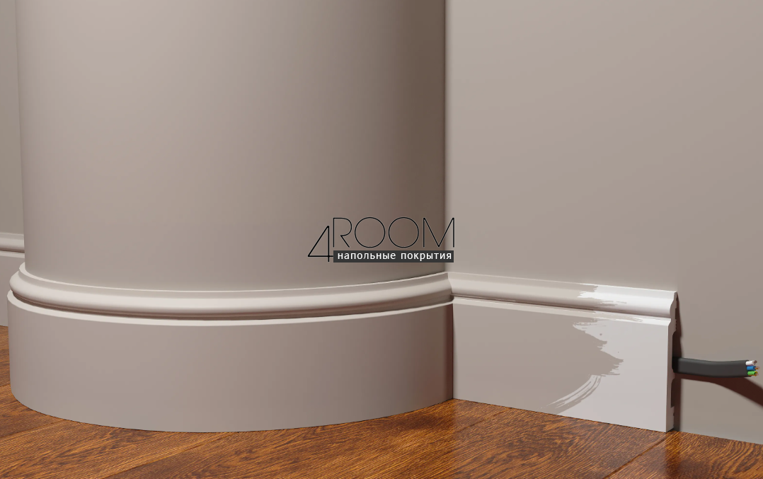 Гибкий плинтус из полиуретана под покраску Decor-Dizayn DD701F, 100х16х2000мм