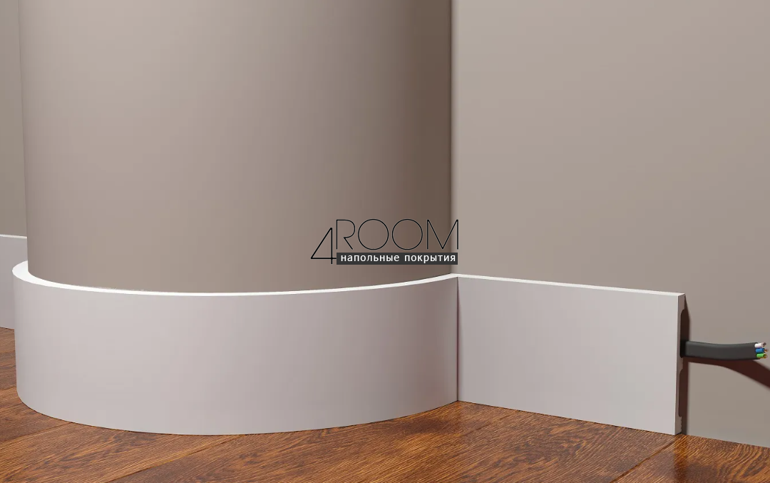 Гибкий плинтус из полиуретана под покраску Decor-Dizayn DD709F, 100х13х2000мм