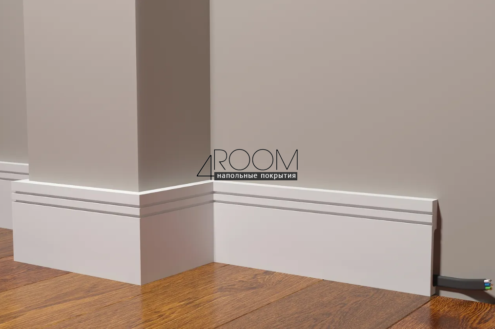 Плинтус из дюрополимера под покраску Decor-Dizayn DD719, 100х15х2000мм