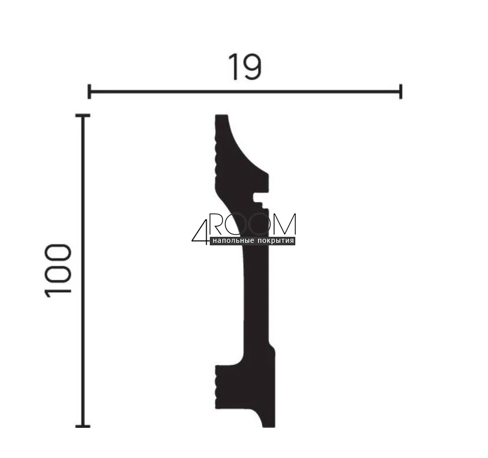 Плинтус из дюрополимера под покраску Decor-Dizayn DD711, 100х19х2000мм