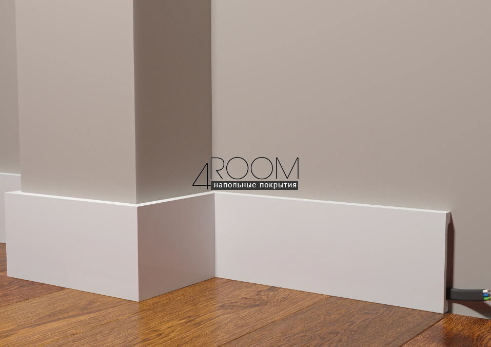 Плинтус из дюрополимера под покраску Decor-Dizayn DD709, 100х13х2000мм