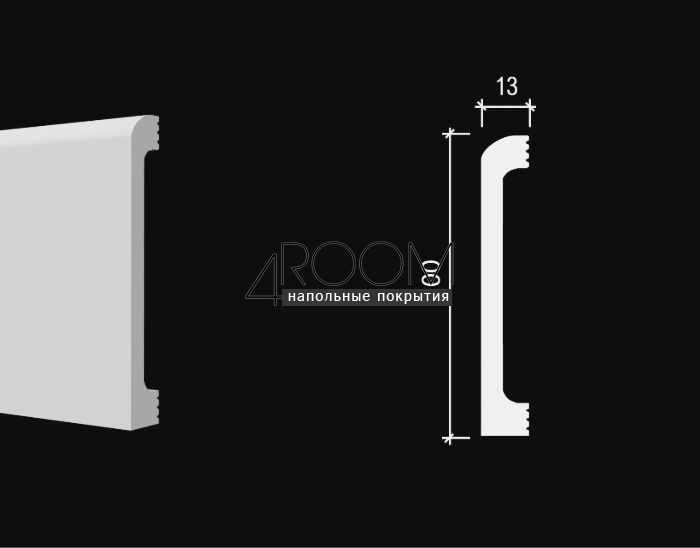 Плинтус из дюрополимера под покраску Decor-Dizayn DD707, 100х13х2000мм