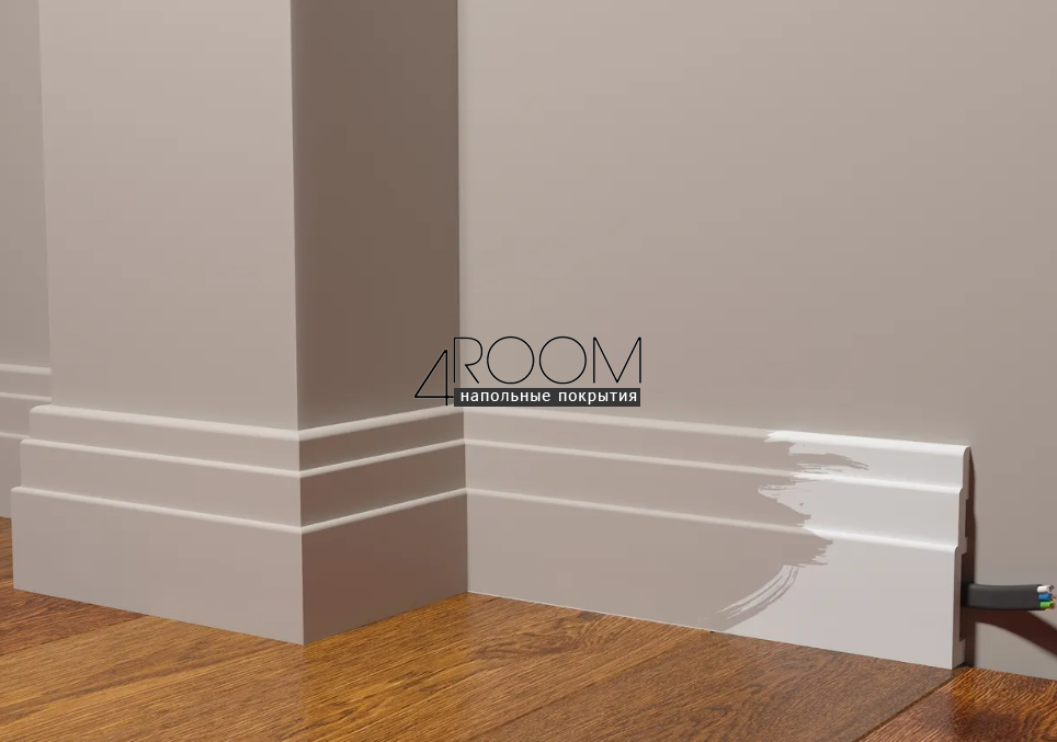 Плинтус из дюрополимера под покраску Decor-Dizayn DD704, 100х16х2000мм