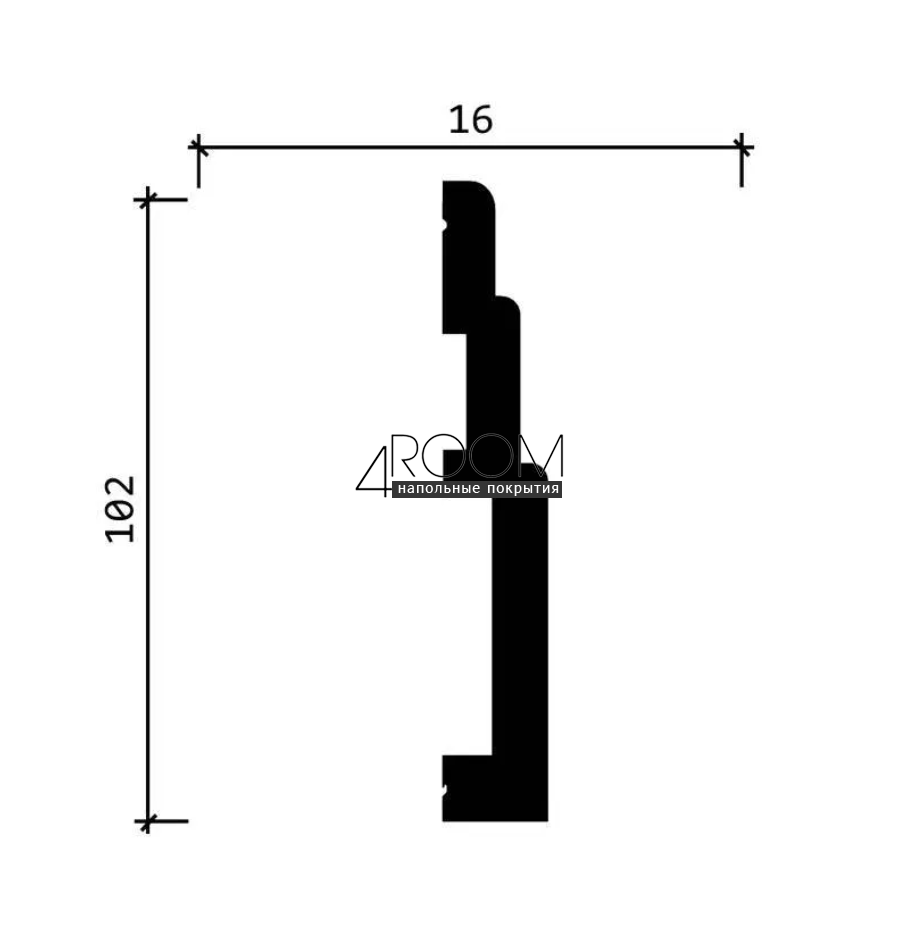Плинтус из дюрополимера под покраску Decor-Dizayn DD704, 100х16х2000мм