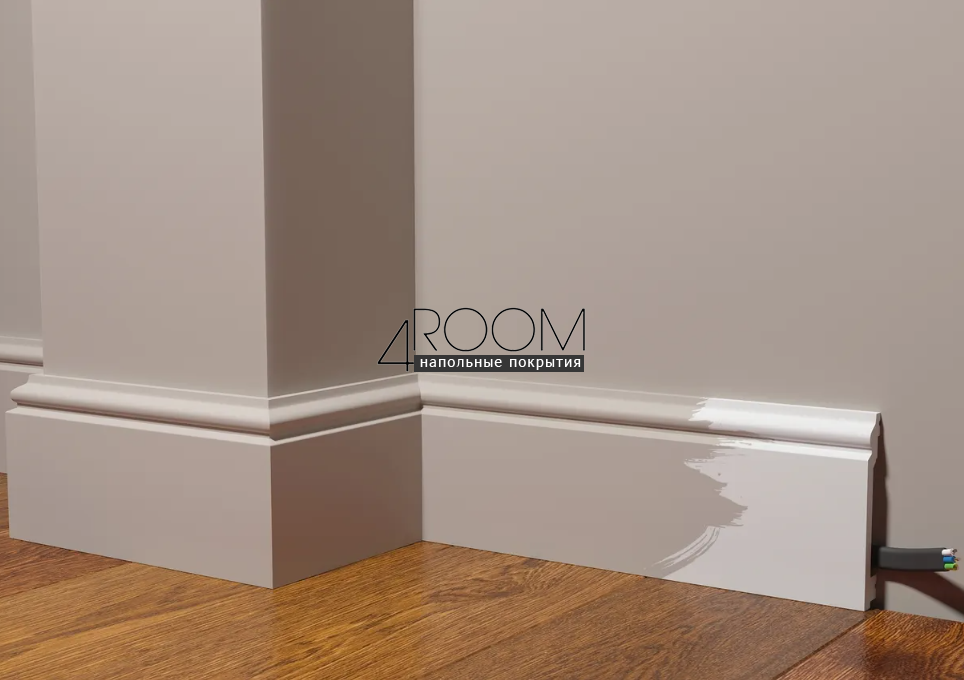 Плинтус из дюрополимера под покраску Decor-Dizayn DD701, 100х16х2000мм