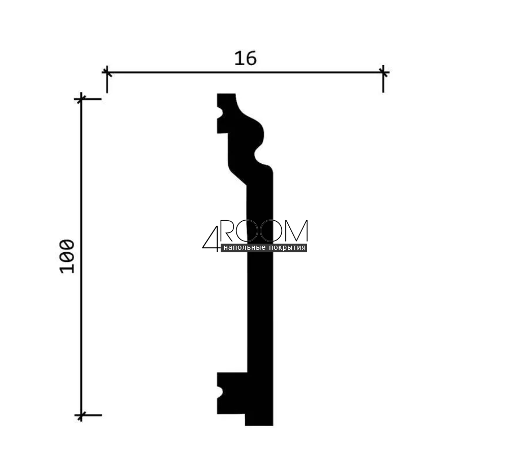 Плинтус из дюрополимера под покраску Decor-Dizayn DD701, 100х16х2000мм
