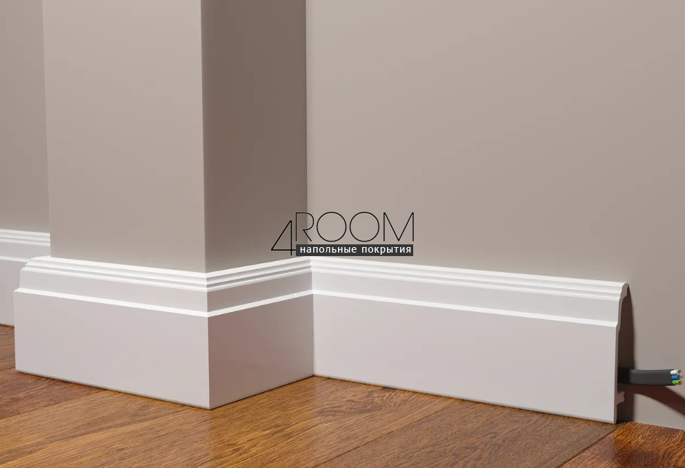 Плинтус из дюрополимера под покраску Decor-Dizayn DD102, 102х23,4х2000мм