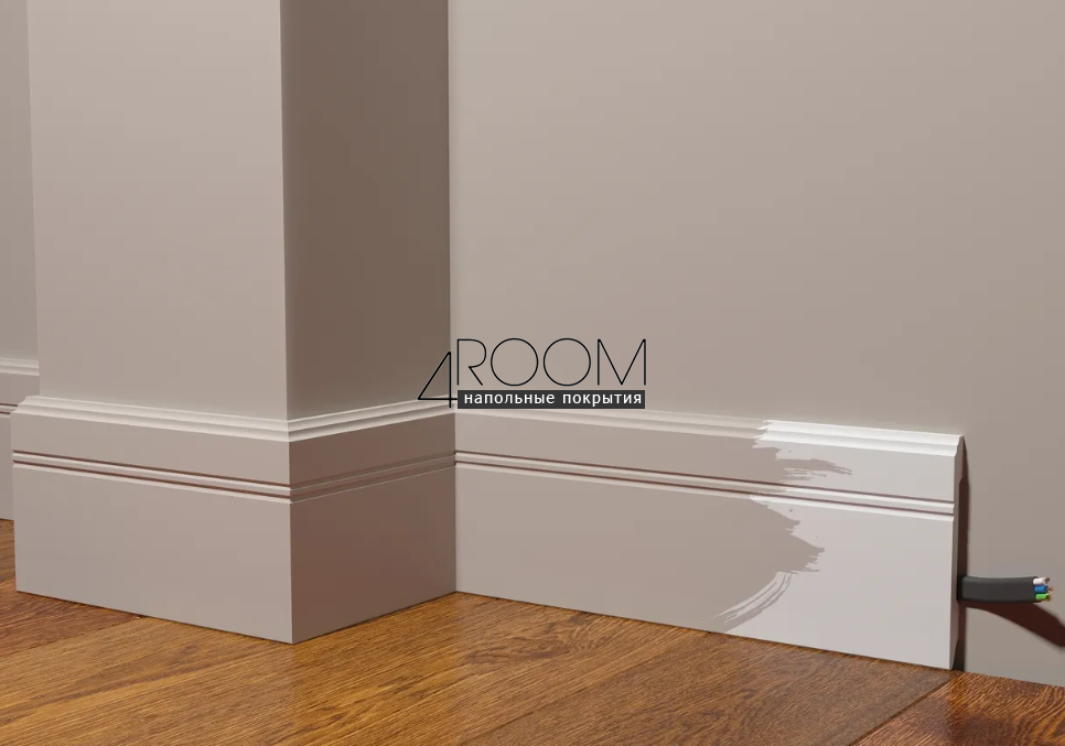 Плинтус из дюрополимера под покраску Decor-Dizayn DD105, 108х12х2000мм