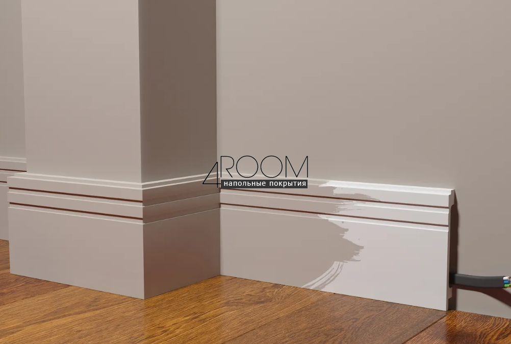Плинтус из дюрополимера под покраску Decor-Dizayn DD724, 120х16х2000мм