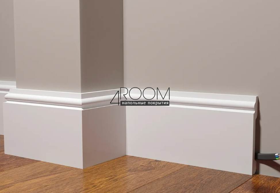 Плинтус из дюрополимера под покраску Decor-Dizayn DD31, 138х20х2000мм