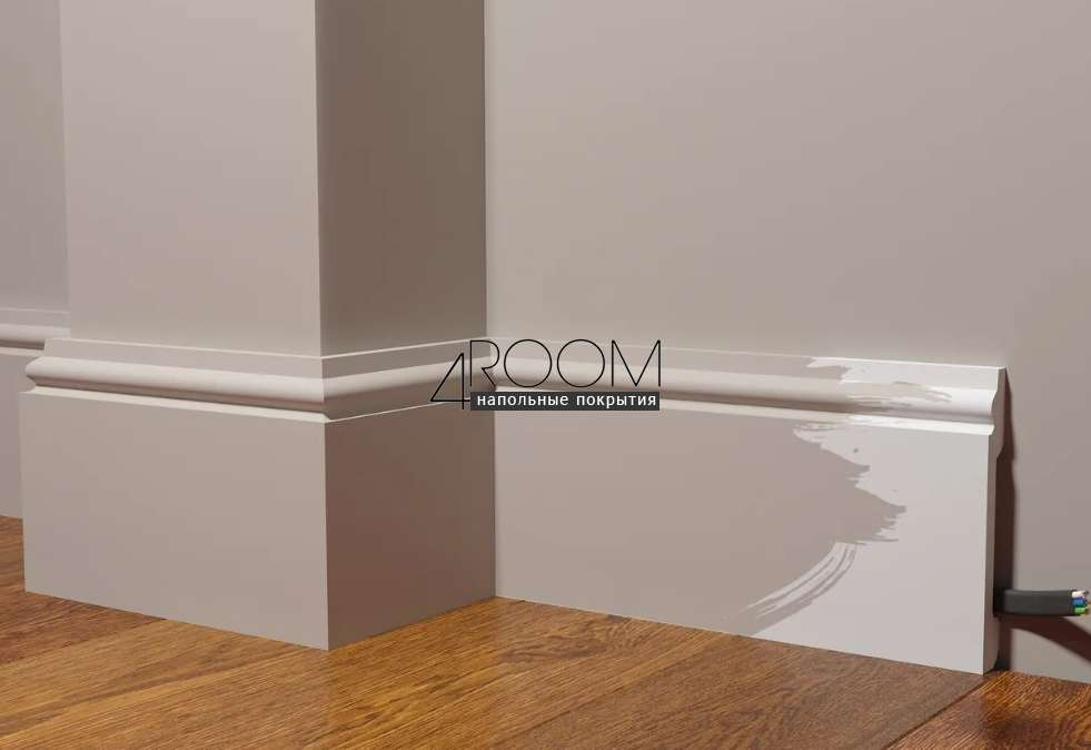 Плинтус из дюрополимера под покраску Decor-Dizayn DD31, 138х20х2000мм