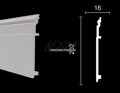 Плинтус из дюрополимера под покраску Decor-Dizayn DD726, 202х16х2000мм