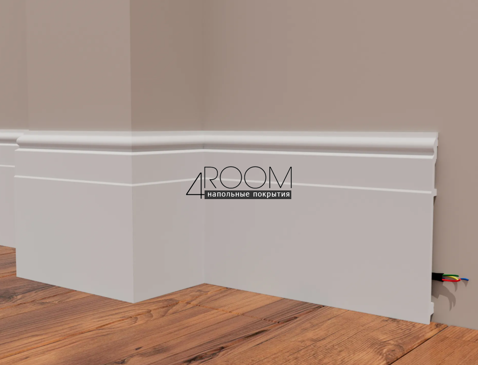 Плинтус из дюрополимера под покраску Decor-Dizayn DD726, 202х16х2000мм