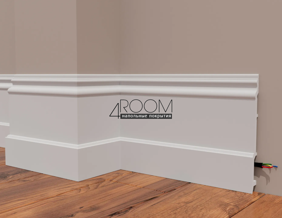 Плинтус из дюрополимера под покраску Decor-Dizayn DD725, 210х21х2000мм