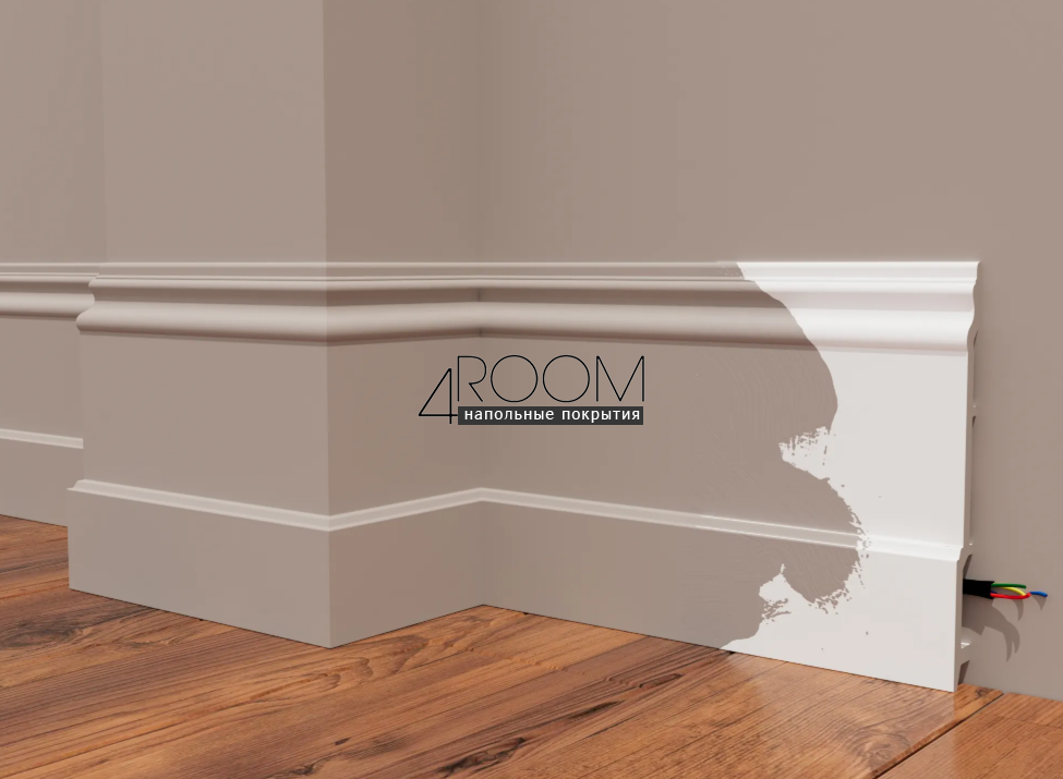 Плинтус из дюрополимера под покраску Decor-Dizayn DD725, 210х21х2000мм