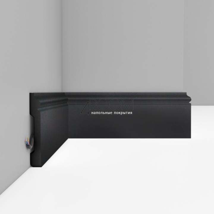 Плинтус из дюрополимера Decomaster D005-112G Темно серый, 79х13х2400мм