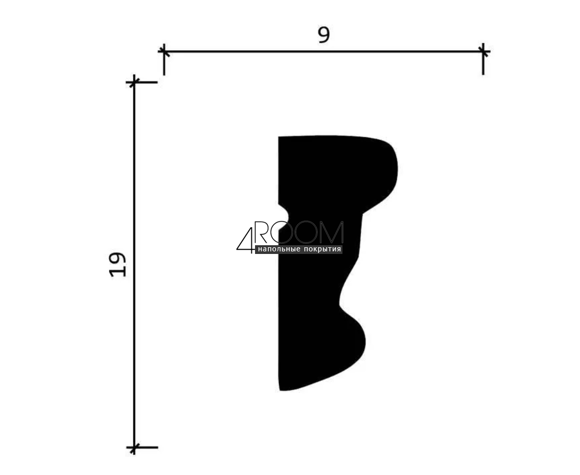 Молдинг из дюрополимера под покраску Decor-Dizayn DD25, 19х9х2000 мм