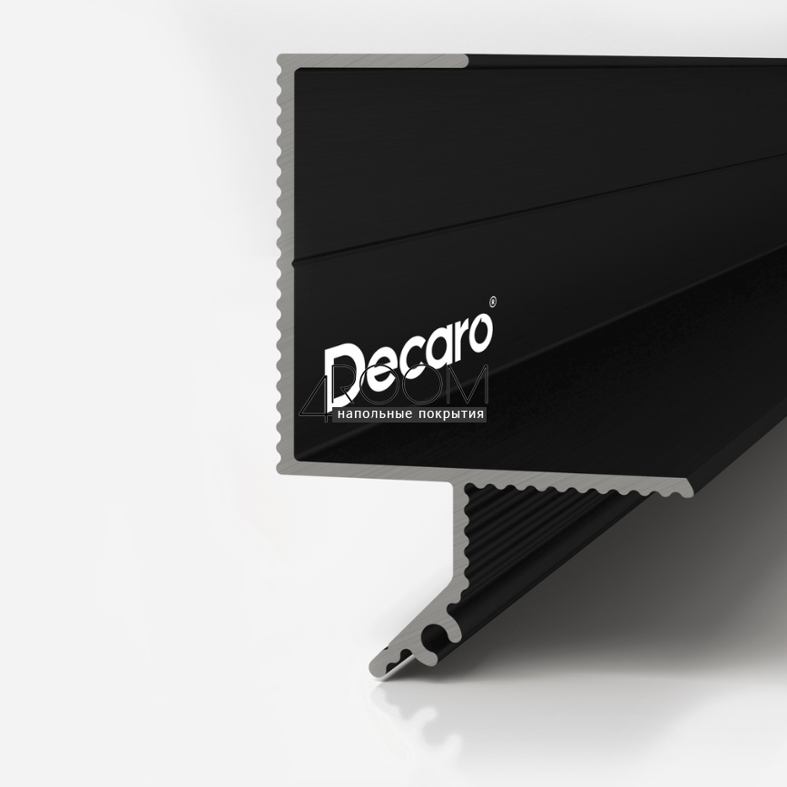 Теневой потолочный профиль Decaro D005.2, 44х30х2000мм, черный анодированный