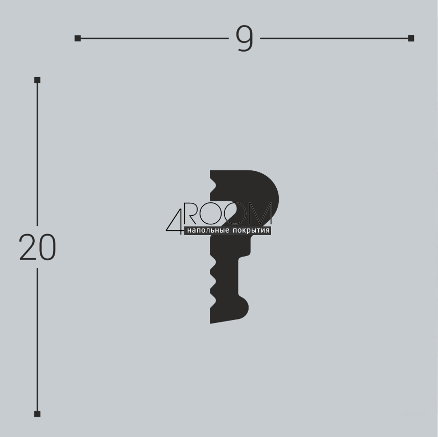 Рейка из дюрополимера под покраску - молдинг Bello Deco М2 20-9, 20х9х2000 мм