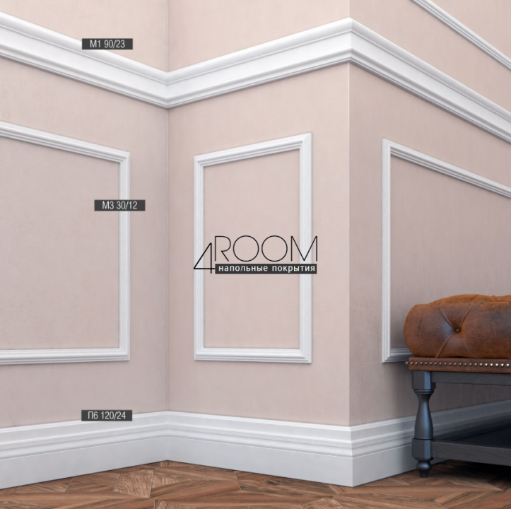 Молдинг из дюрополимера под покраску Bello Deco М4 40-15, 40х15х2000 мм