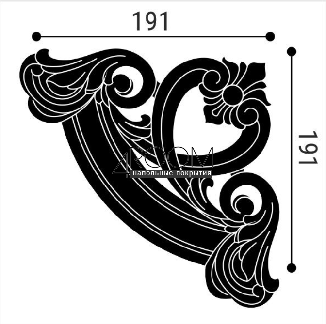 Декоративный угол из дюрополимера Bello Deco М12У4, 191х191 мм