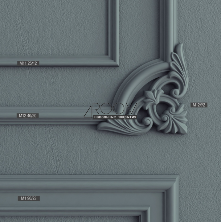 Молдинг из дюрополимера под покраску Bello Deco М12 40-20, 40х20х2000 мм