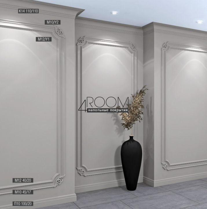 Молдинг из дюрополимера под покраску Bello Deco М12 40-20, 40х20х2000 мм
