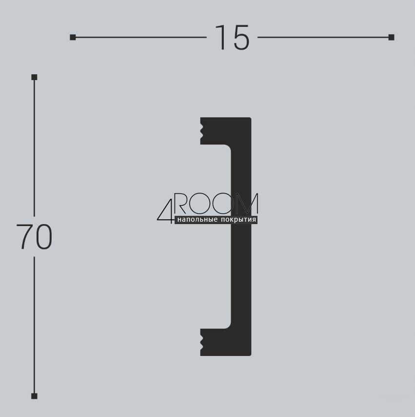 Молдинг из дюрополимера под покраску Bello Deco М17 70-15, 70х15х2000 мм