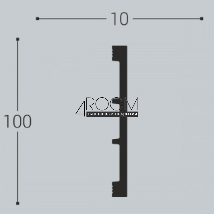 Молдинг из дюрополимера под покраску Bello Deco М20 100-10, 100х10х2000 мм