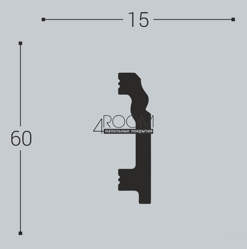Плинтус из дюрополимера под покраску Bello Deco П1 60-15, 60х15х2000мм
