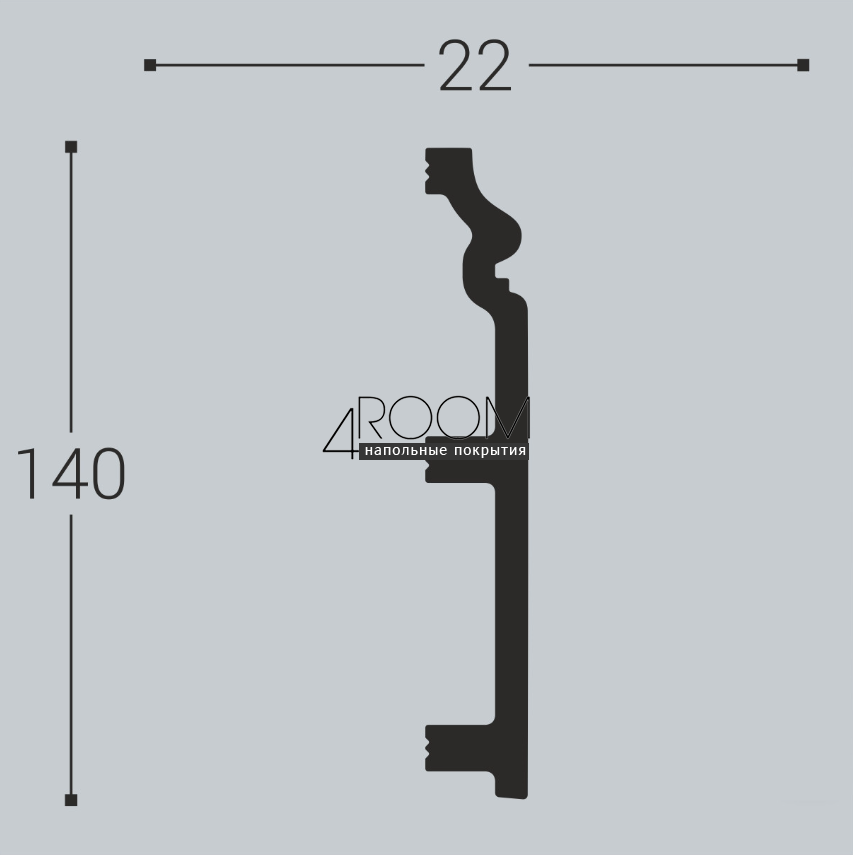 Плинтус из дюрополимера под покраску Bello Deco П9 140-22, 140х22х2000мм