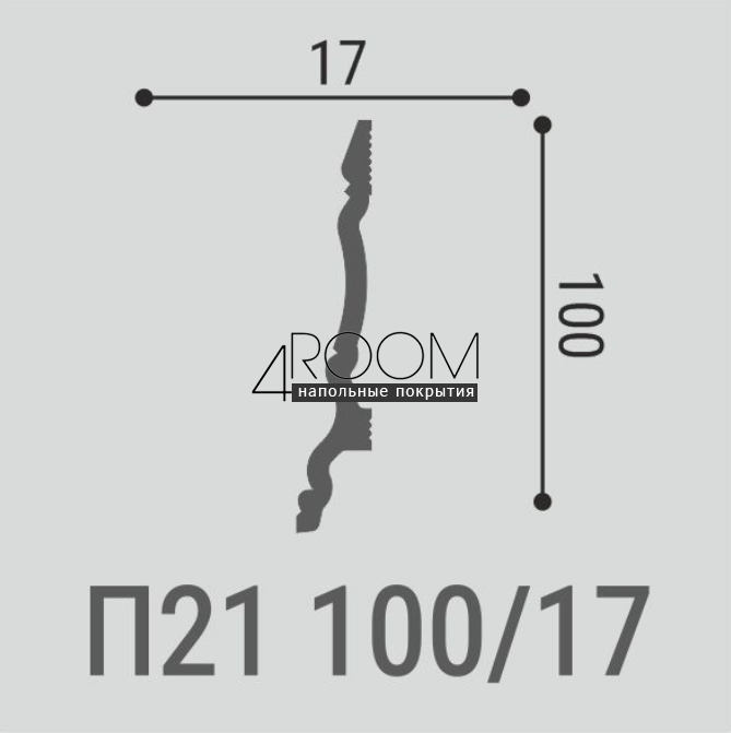 Плинтус из дюрополимера под покраску Bello Deco П21 100-17, 100х17х2000мм