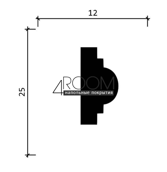 Молдинг из дюрополимера под покраску  Decor-Dizayn DD35, 25х12х2000 мм